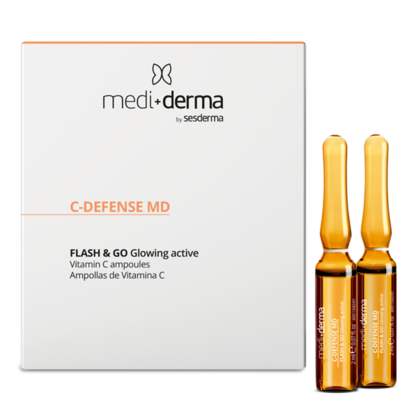 MEDIDERMA HOMECARE FLASH&GO SKAISTINANČIOS AMPULĖS SU VITAMINU C, 5x2 ML