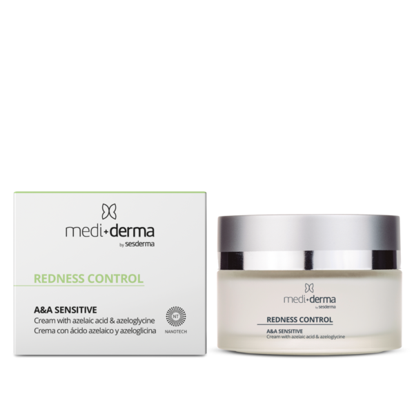 MEDIDERMA HOMECARE A&A SENSITIVE RAUDONĮ MAŽINANTIS VEIDO KREMAS, 50 ML