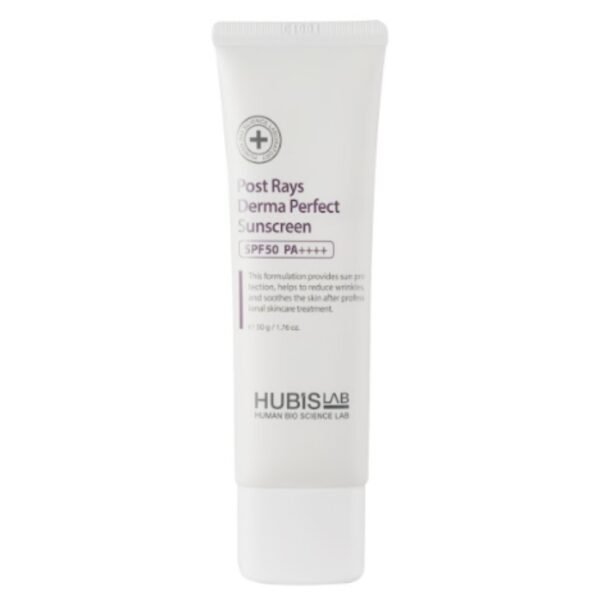 Mikroadatinė mezoterapija (Microneedling) HUBISLAB POST RAYS DERMA PERFECT VEIDO KREMAS NUO SAULĖS SPF 50, 50 G