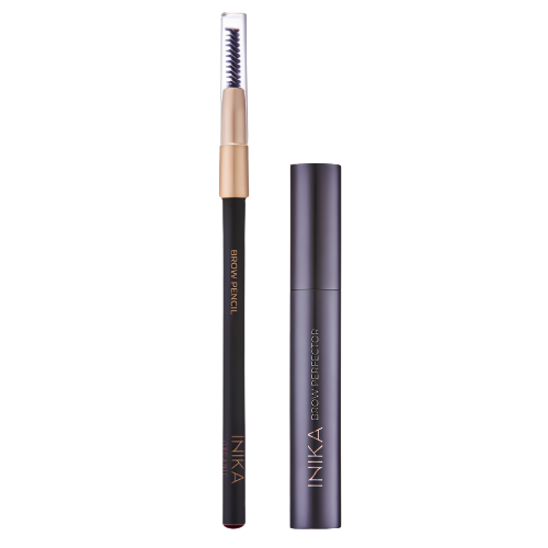 INIKA ORGANIC ANTAKIŲ PIEŠTUKAS (DARK BRUNETTE) IR ANTAKIŲ TUŠAS (ESPRESSO)